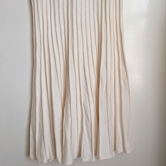 Zesica Midi Striped Crewneck Short Sleeve Knit Button Pleated Swing Dress XL - Picture 7 of 16